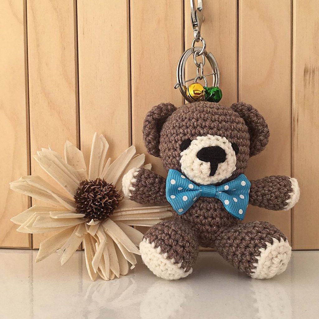 couple teddy bear keychain